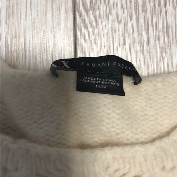 Armani Exchange lambswool cream sweater S - Picture 2 of 3